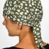 zielona chustka na głowę w serca damska