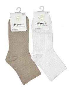 Alternative view of Bambusowe Skarpetki damskie w romby białe