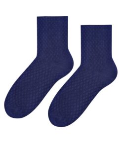 Alternative view of Bambusowe Skarpetki damskie w romby granatowe