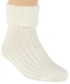 Skarpety damskie do spania Steven 067 z wełną ecru