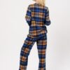 flanelowa pizama damska w kratę bawełna