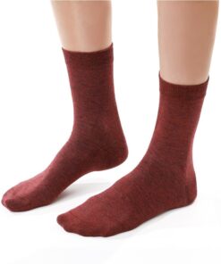 Alternative view of Kaszmirowe Skarpetki damskie nieuciskające bordowe