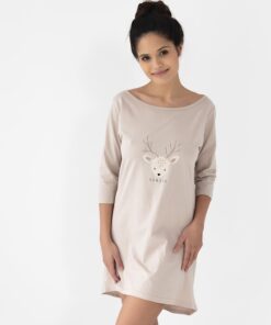 koszula nocna bawełna beż