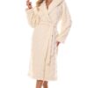 długi kremowy szlafrok damski ciepły