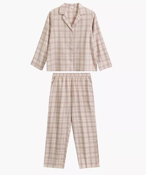 Piżama damska Atlantic długi rękaw Flanela bawełniana ecru - obrazek 6