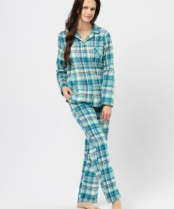 piżama damska rozpinana z flaneli bawełnianej