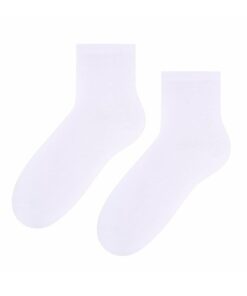 Skarpetki damskie bawełniane Gładkie Nieuciskające białe