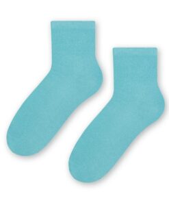 Skarpetki damskie bawełniane Gładkie Nieuciskające błękitne