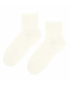 Skarpetki damskie bawełniane Gładkie Nieuciskające ecru