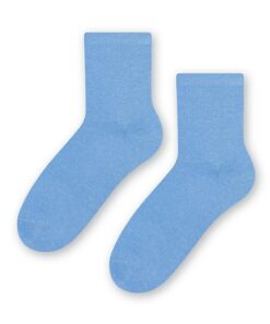 Skarpetki damskie bawełniane Gładkie Nieuciskające niebieskie