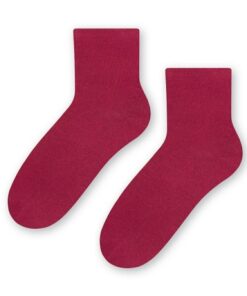Skarpetki damskie bawełniane Gładkie Nieuciskające wiśniowe