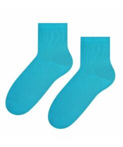 Skarpetki damskie bawełniane Gładkie Nieuciskające turkus