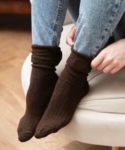 Skarpetki damskie Steven 044 z wełną Alpaki czekoladowy brąz