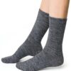 Skarpetki damskie Steven 044 z wełną Alpaki ciemny szary