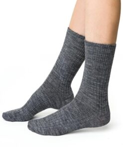Skarpetki damskie Steven 044 z wełną Alpaki ciemny szary