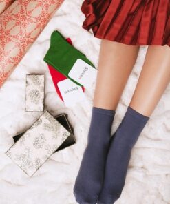 Alternative view of Skarpetki damskie bawełniane Gładkie Nieuciskające beżowe