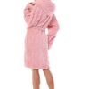 szlafrok damski z kapturem rózowy pudrowy