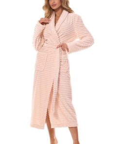 morelowy długi ciepły szlafrok damski