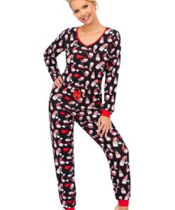piżama damska w mikołaje na święta