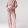 piżama damska rozpinana różówa