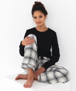 piżama damska długa