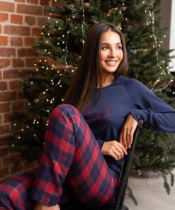 Piżama damska Sensis Emmeline flanelowe spodnie