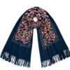 granatowy folkowy szal damski
