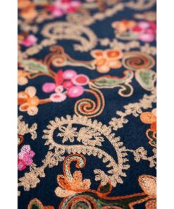 szal granat w folkowy wzór haft