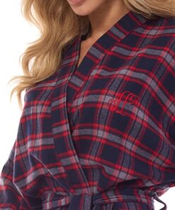 flanelowy szlafrok damski