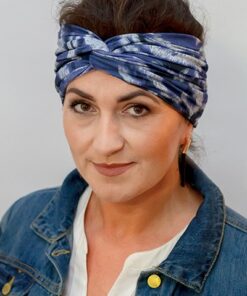 niebiesko szara opaska materiałowa