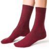 bordowe wełniane skarpety damskie merino
