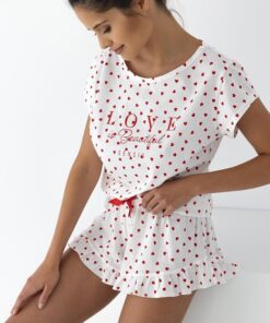 piżama damska na walentynki serca
