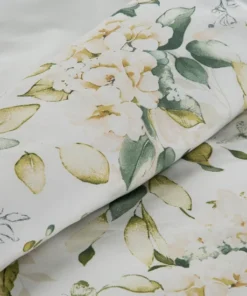 Alternative view of Biała pościel w kremowe kwiaty z bawełny – Classic