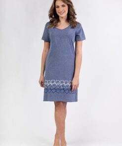 koszula nocna regina krótki rękaw niebieska