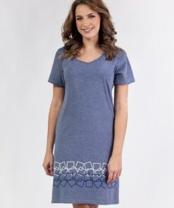 koszula nocna regina krótki rękaw granatowa