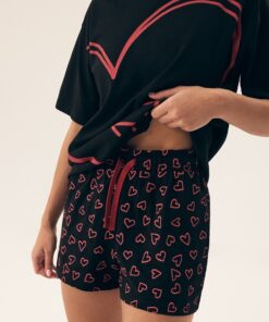 krótka pizama damska henderson czarna