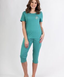 piżama damska regina zielona rybaczki