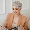 eleganckie turbany po chemioterapii beż ecru