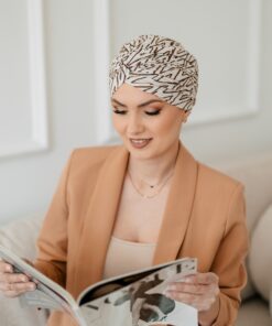 eleganckie turbany po chemioterapii beż ecru