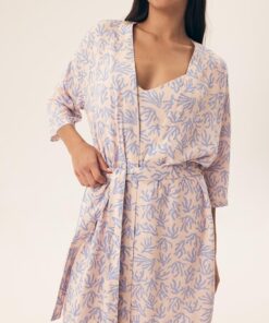 lekki cienki szlafrok damski morelowy