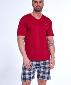 Piżama męska Cornette 326/180 Norway bordowa