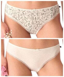 Majtki damskie Figi Key pakiet 2 szt. szare Ecru