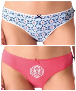 Majtki damskie Figi Key pakiet 2 szt. Koralowe i niebieskie