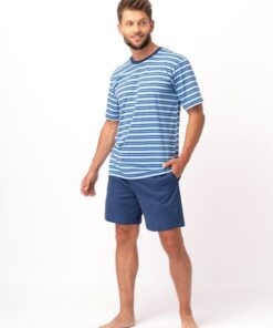Alternative view of Piżama męska Key MNS 364 B25 krótka niebieska paski
