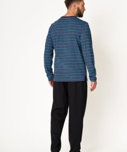 Alternative view of Piżama męska Key MNS 384 B24 długie rękawy paski niebieska