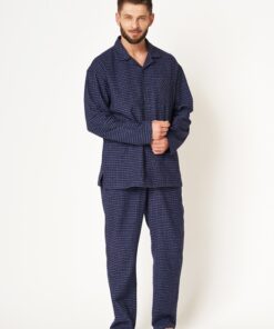 Alternative view of Piżama męska Key MNS 457 B24 Flanelowa krata granat