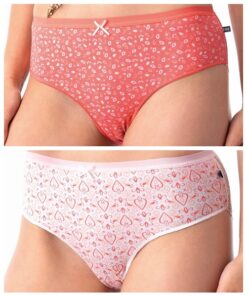 Majtki damskie Figi Key pakiet 2 szt. Biały koralowy
