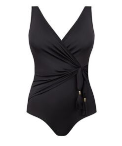 strój kąpielowy jednoczęściowy marszczenia czarny