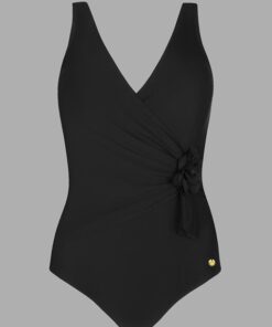 kostium kąpielowy z kwiatkiem czarny