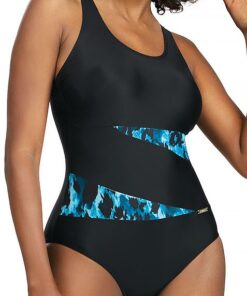 strój kąpielowy damski czarny cętki